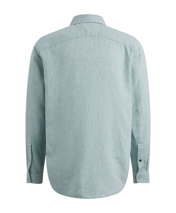 Heren overhemd lange mouw blauw
