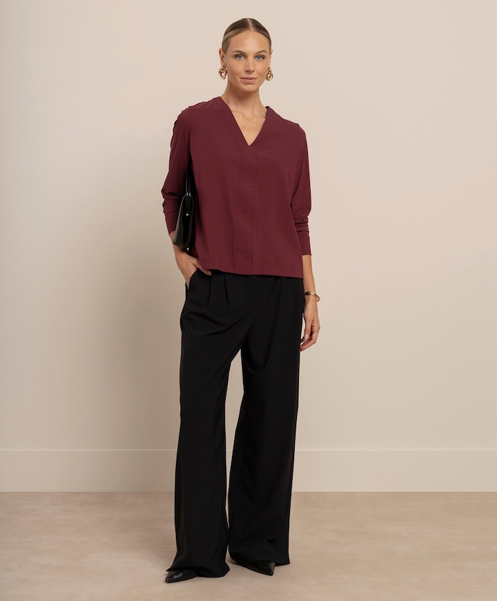 Dames longsleeve bordeaux