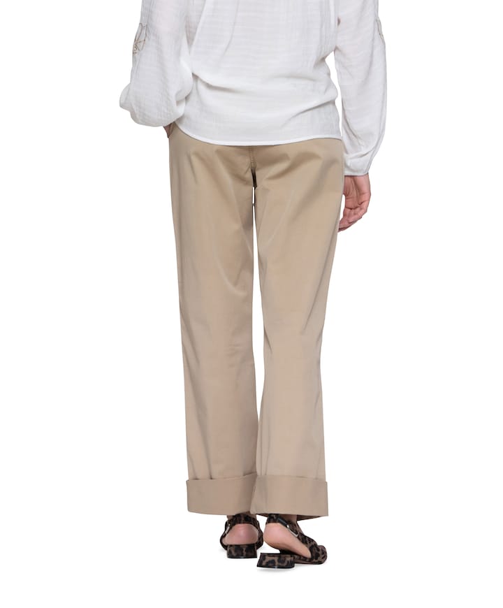 Turn-up 7/8 dames broek beige