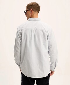 Heren overhemd lange mouw blauw