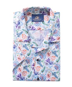 Heren overhemd korte mouw multicolor