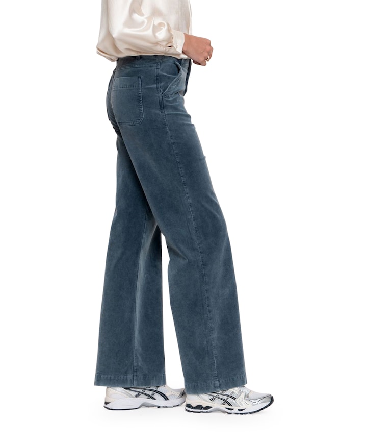 Indigo cord jeans blauw