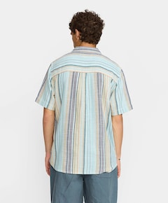 Heren overhemd korte mouw blauw