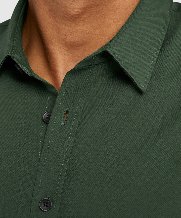 Heren overhemd lange mouw groen