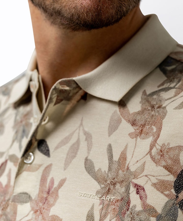 Heren polo beige