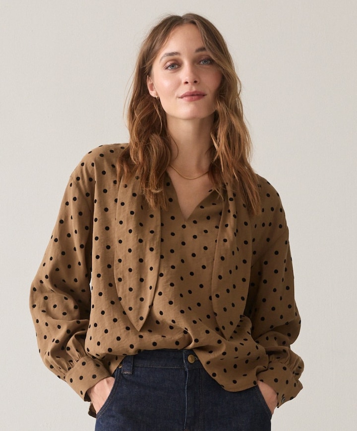 Dames blouse bruin
