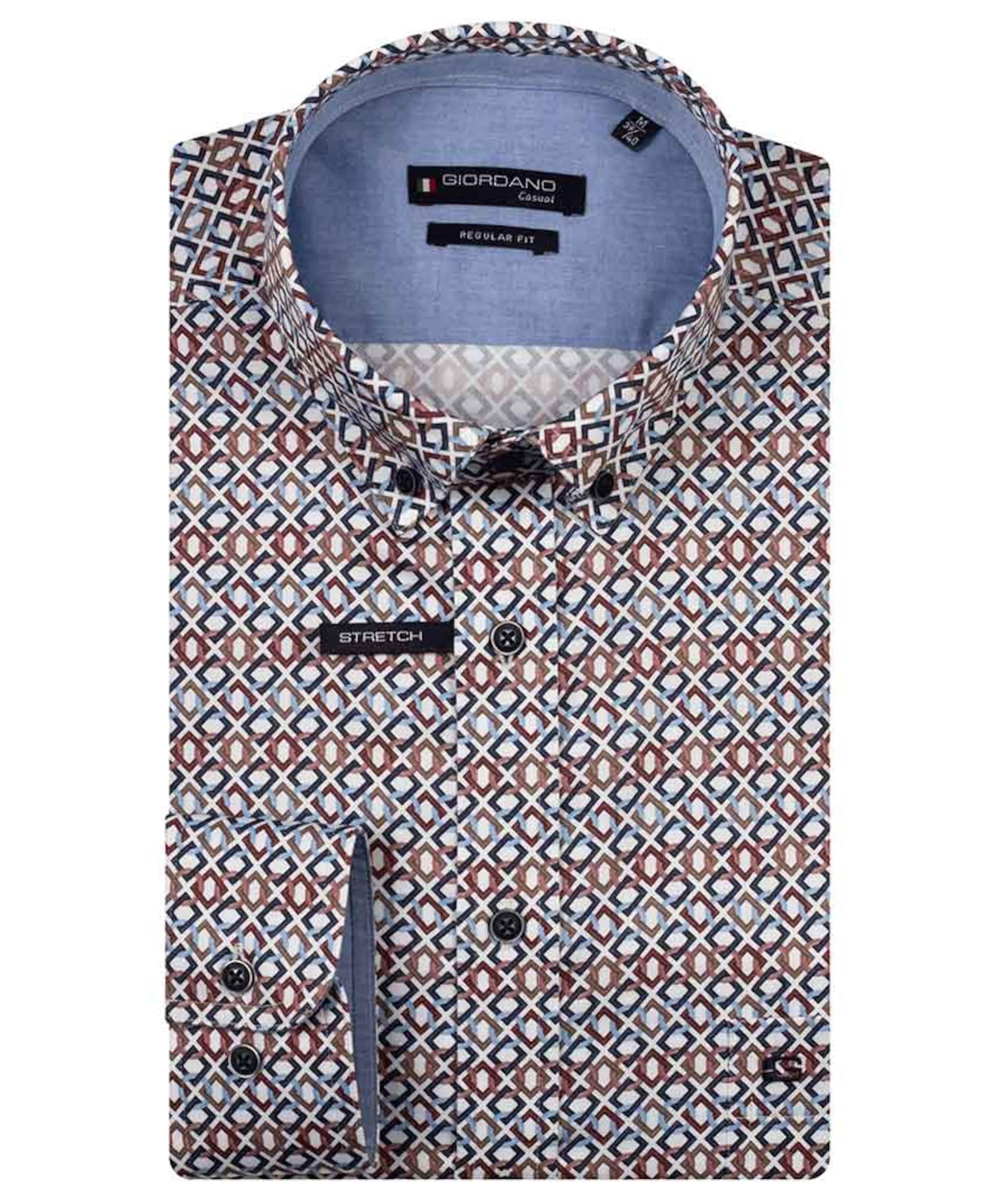 Heren overhemd lange mouw bruin