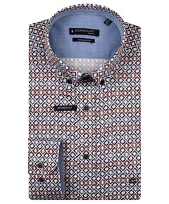 Heren overhemd lange mouw bruin