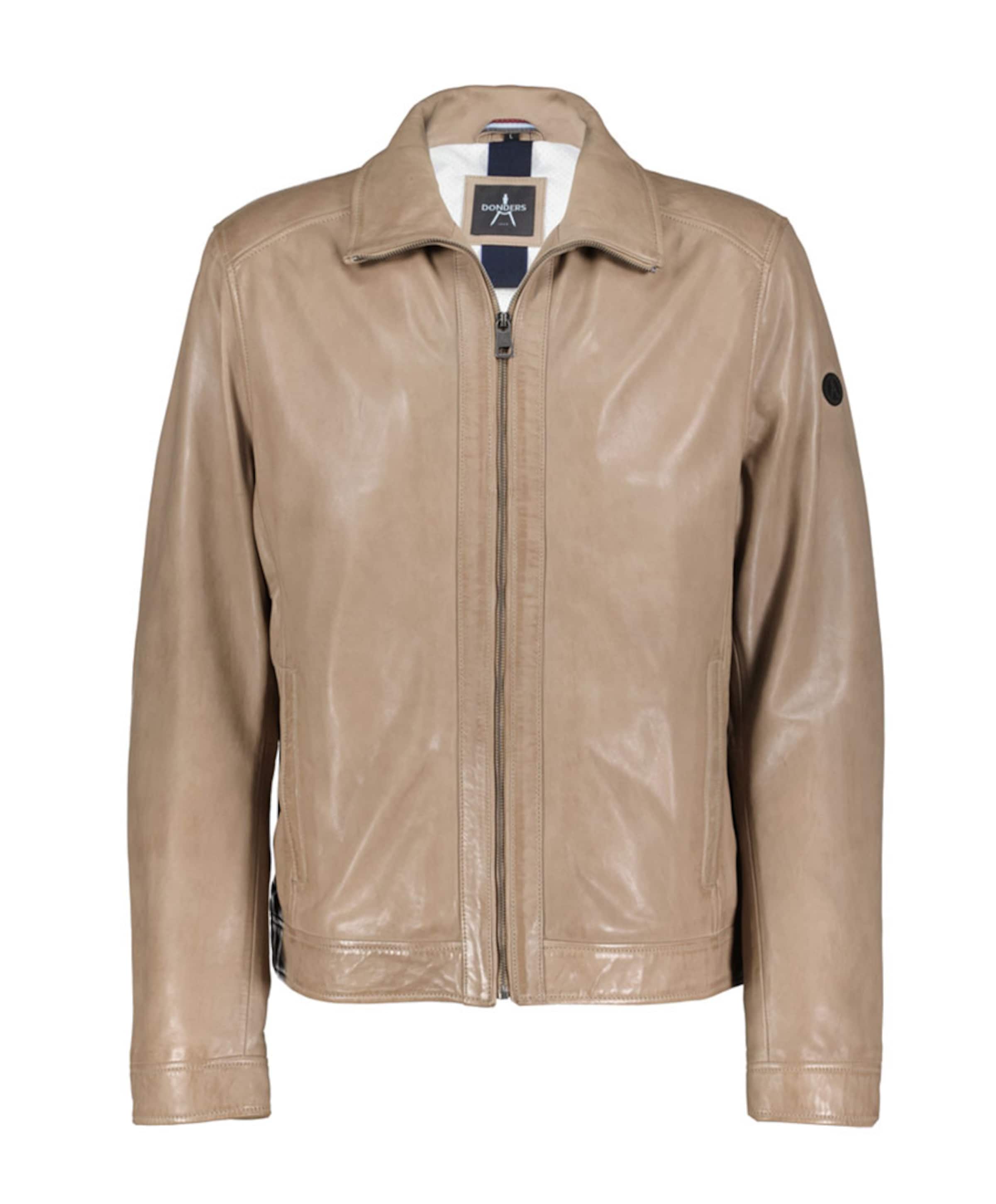 Heren leren jas beige