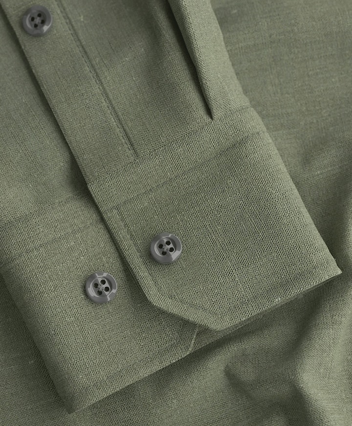 Heren overhemd lange mouw groen