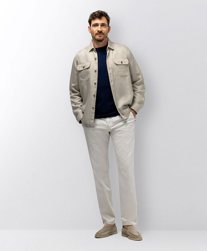 Heren overshirt beige