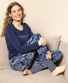 Dames pyjamabroek blauw