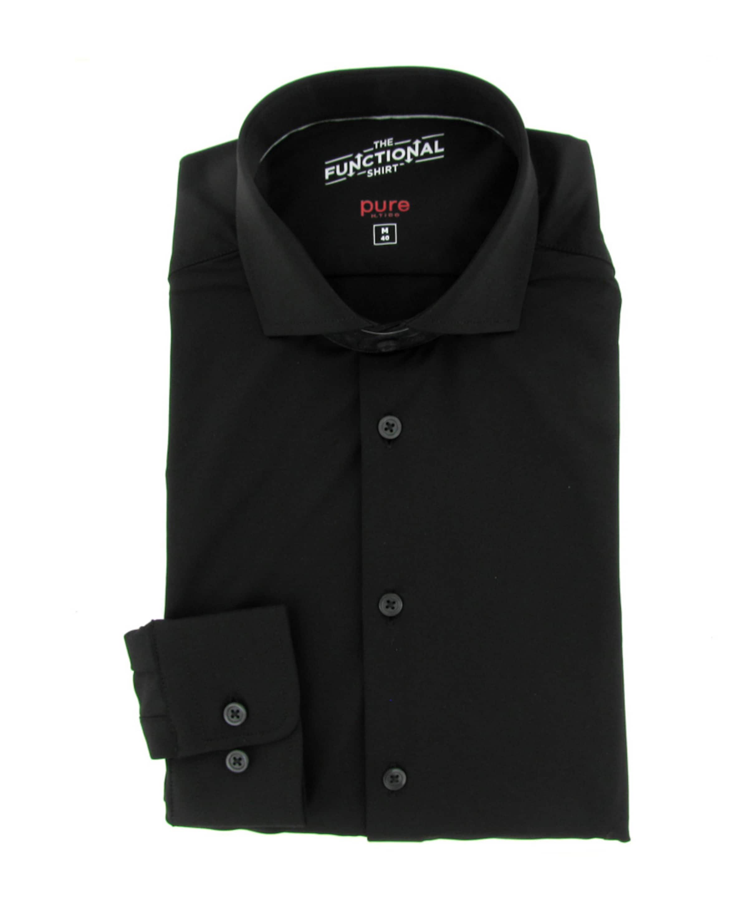 Heren overhemd lange mouw zwart