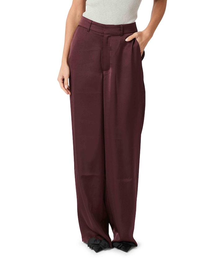 Emmett Heavy Sateen Pants dames broek bordeaux