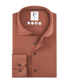 Heren overhemd extra lange mouw brique