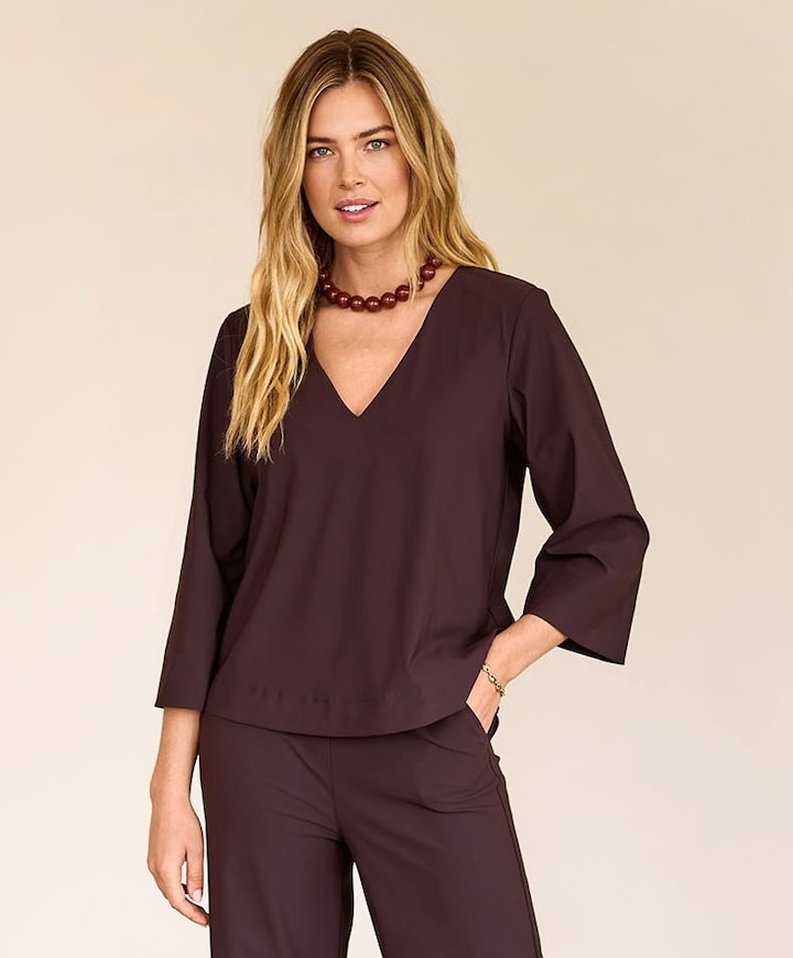 Dames longsleeve bruin