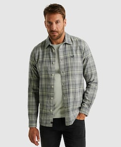 Heren overhemd lange mouw groen