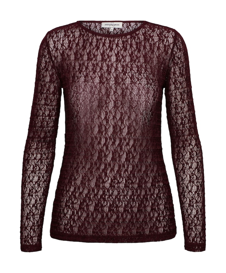 Dames top bordeaux