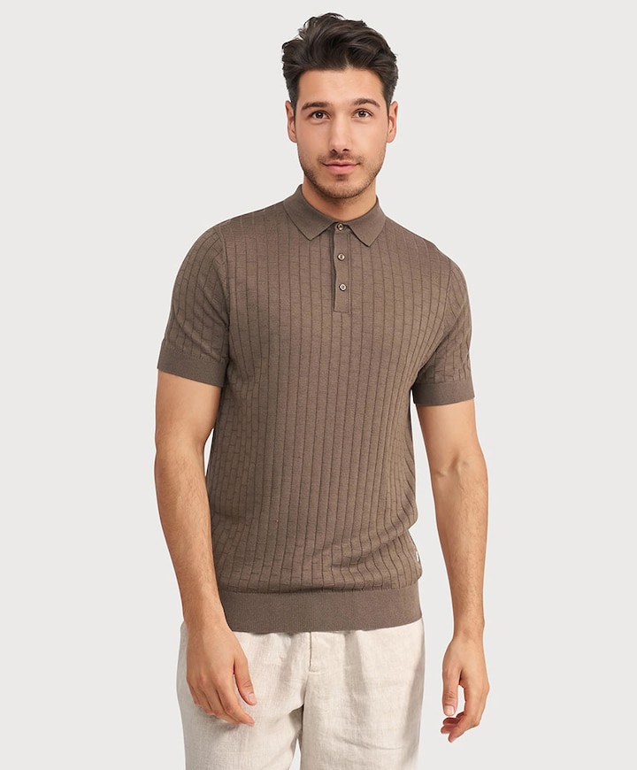 Heren polo bruin