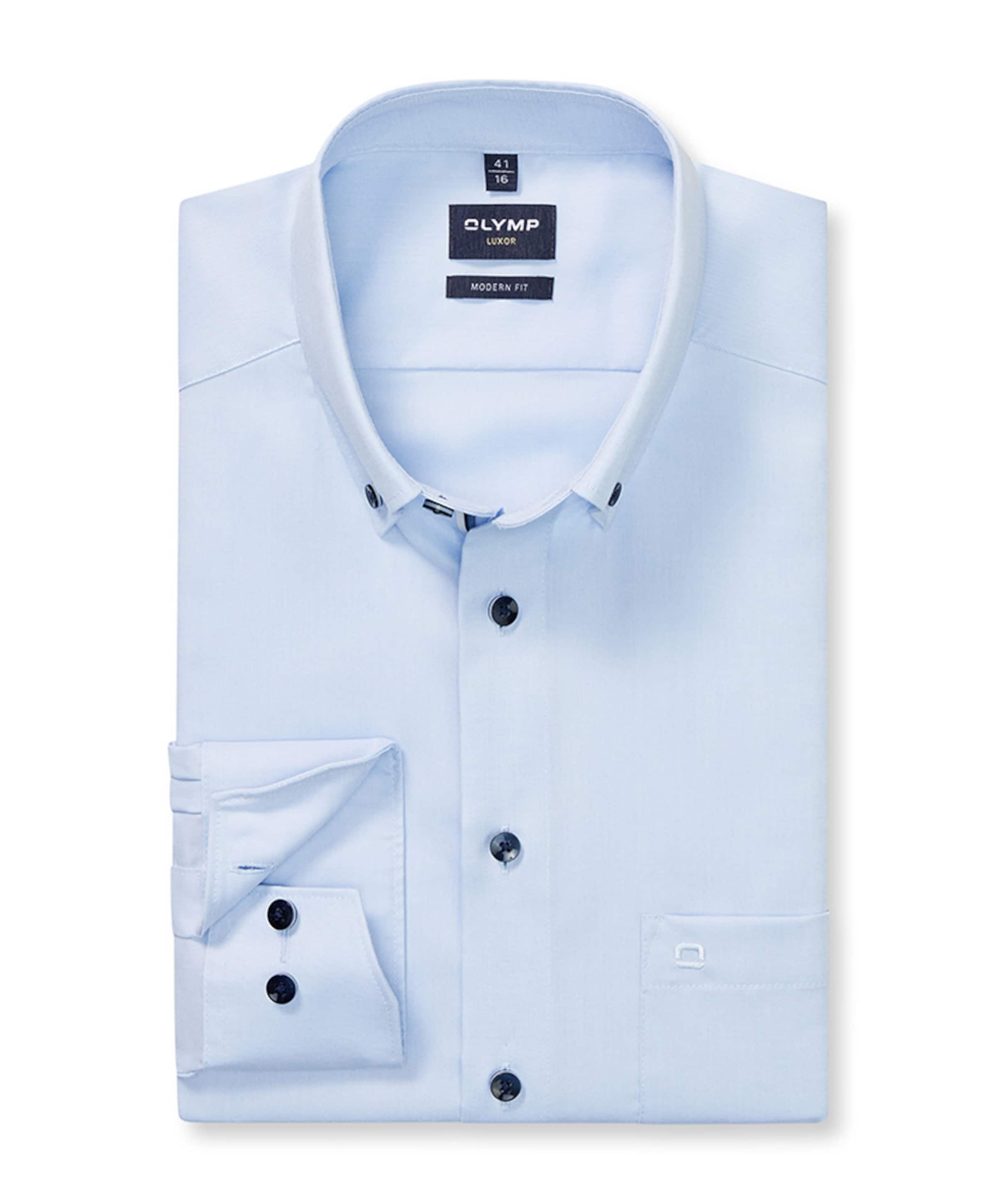 Heren overhemd lange mouw blauw