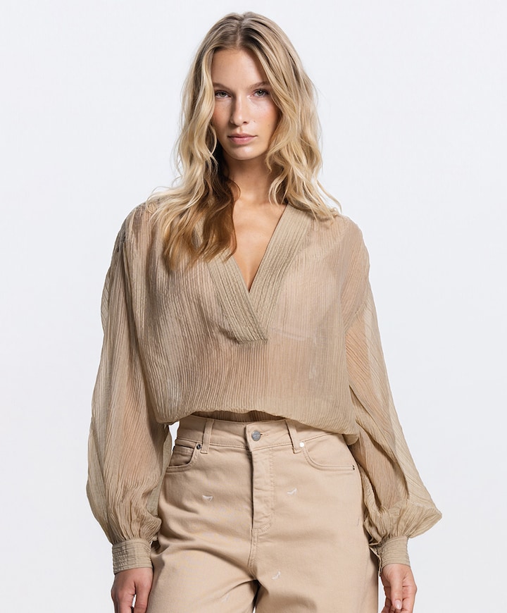 Dames blouse beige