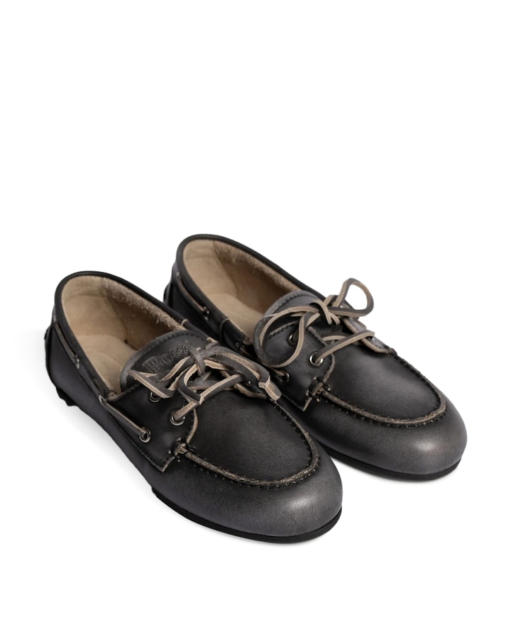 Brushed boat dames mocassins zwart