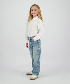 Meisjes blouse lange mouw wit