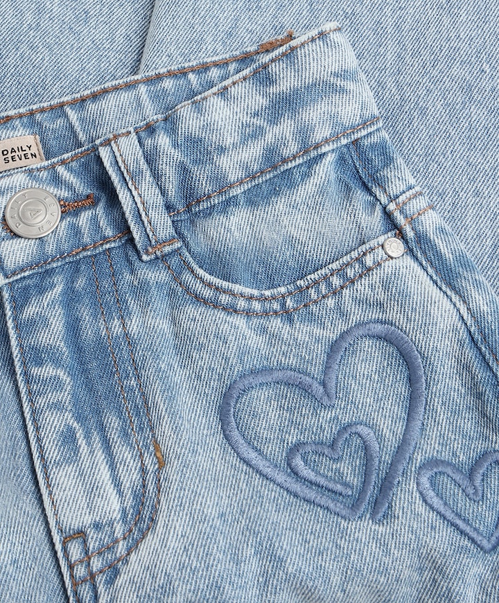 Denim Mom Fit Heart meisjes jeans blauw