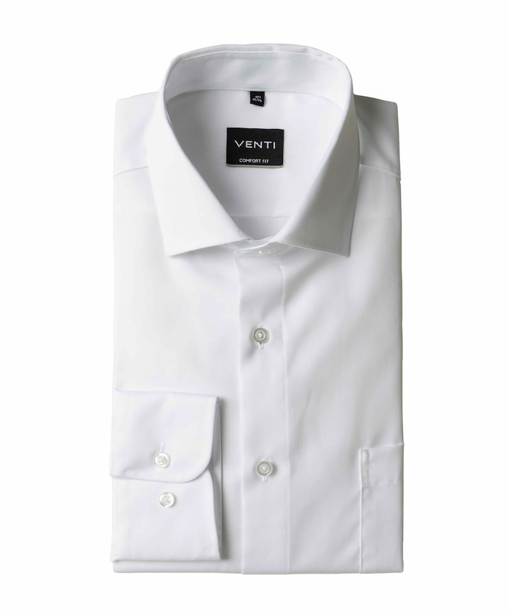 Heren overhemd lange mouw wit
