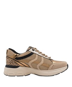 Lace-up dames sneakers beige