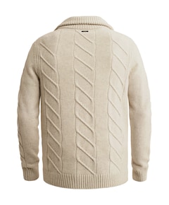 Heren trui met rits beige