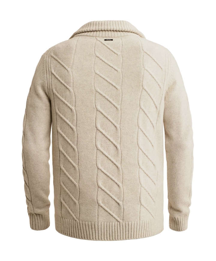 Heren trui met rits beige