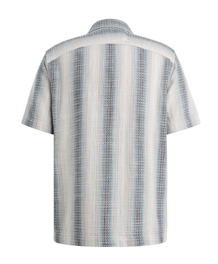 Heren overhemd korte mouw blauw