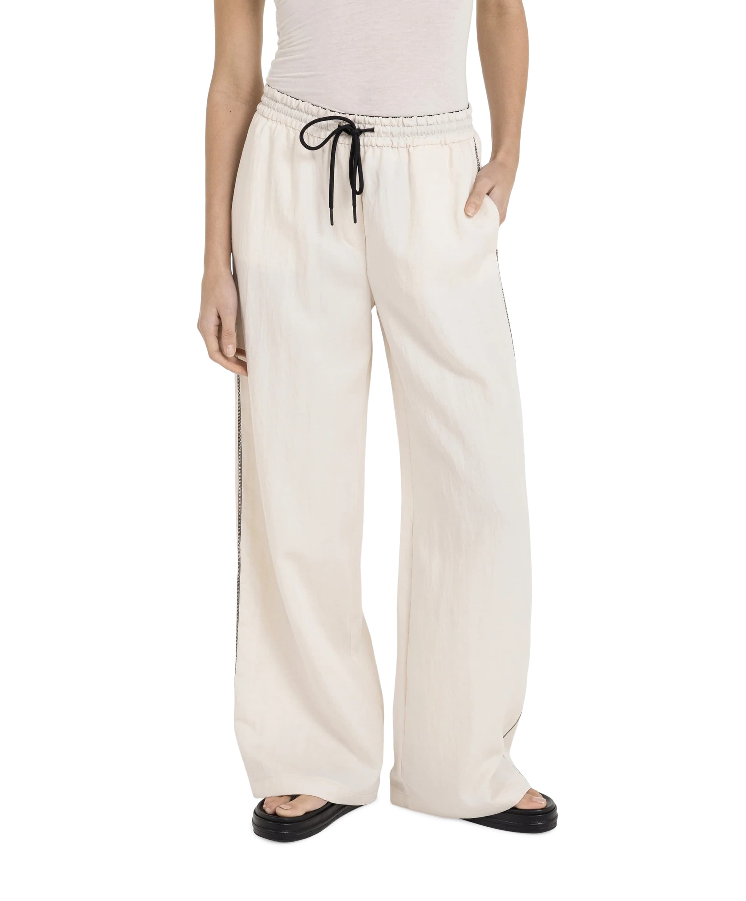 Woven wide leg - L32 dames broek ecru
