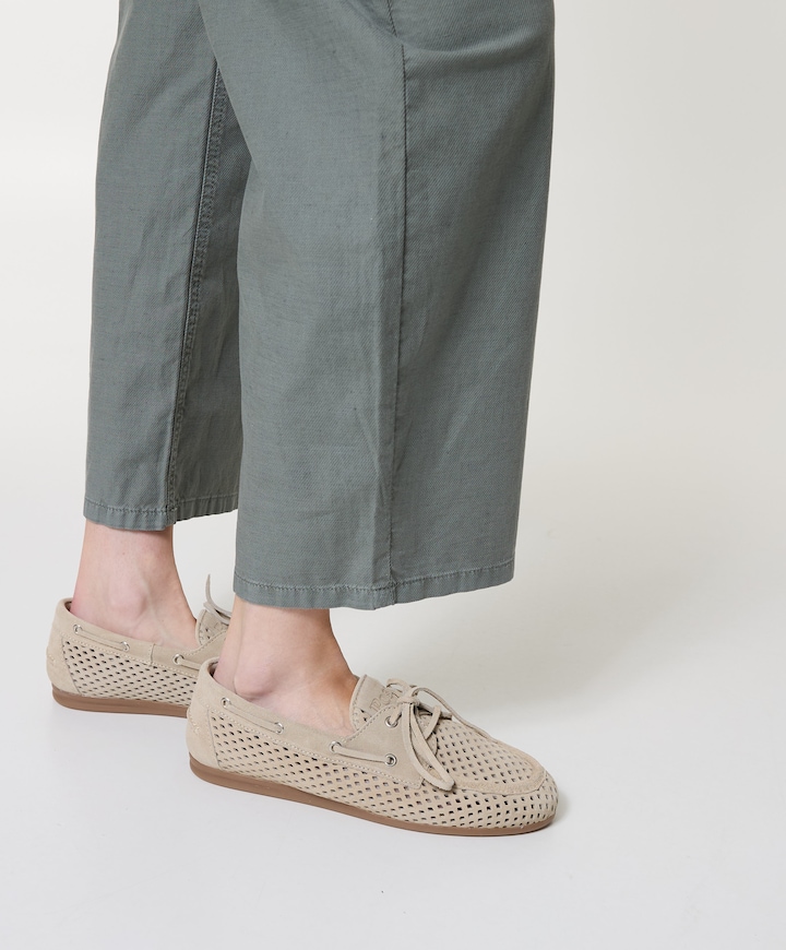 Boat loafer dames beige