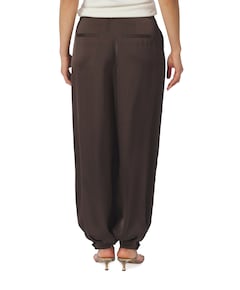 Fayla Drapy Satin Balloon Pants dames broek bruin