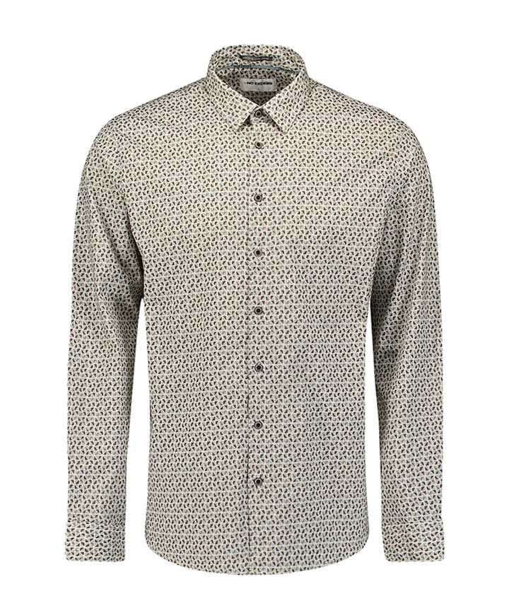 Heren overhemd lange mouw beige