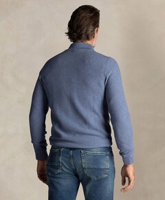 Heren trui met rits blauw