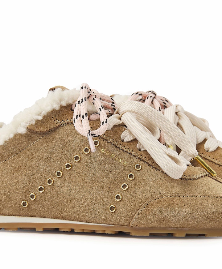 Billy Lou Fur dames sneakers beige