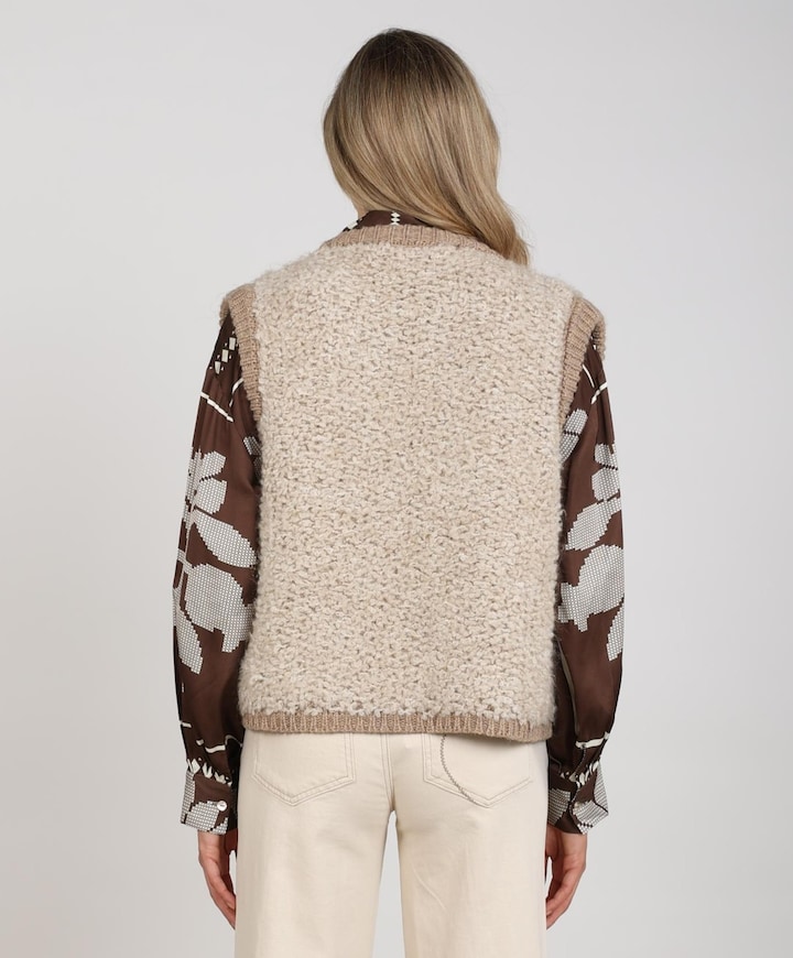 Dames gilet beige