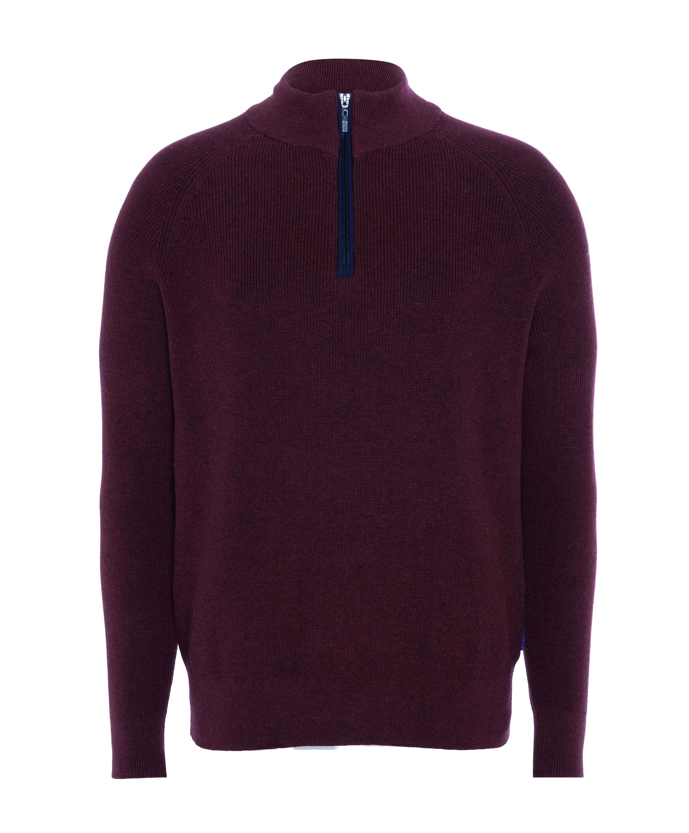 Heren trui met rits bordeaux