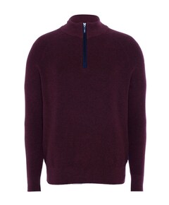 Heren trui met rits bordeaux