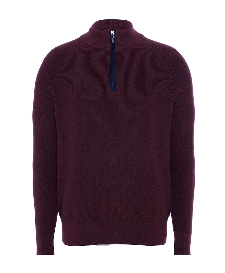Heren trui met rits bordeaux