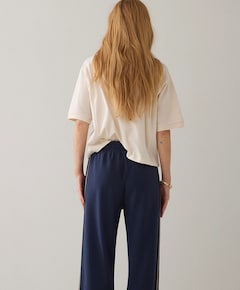 Trouser Pinstripe scuba dames broek blauw