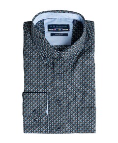 Heren overhemd lange mouw groen