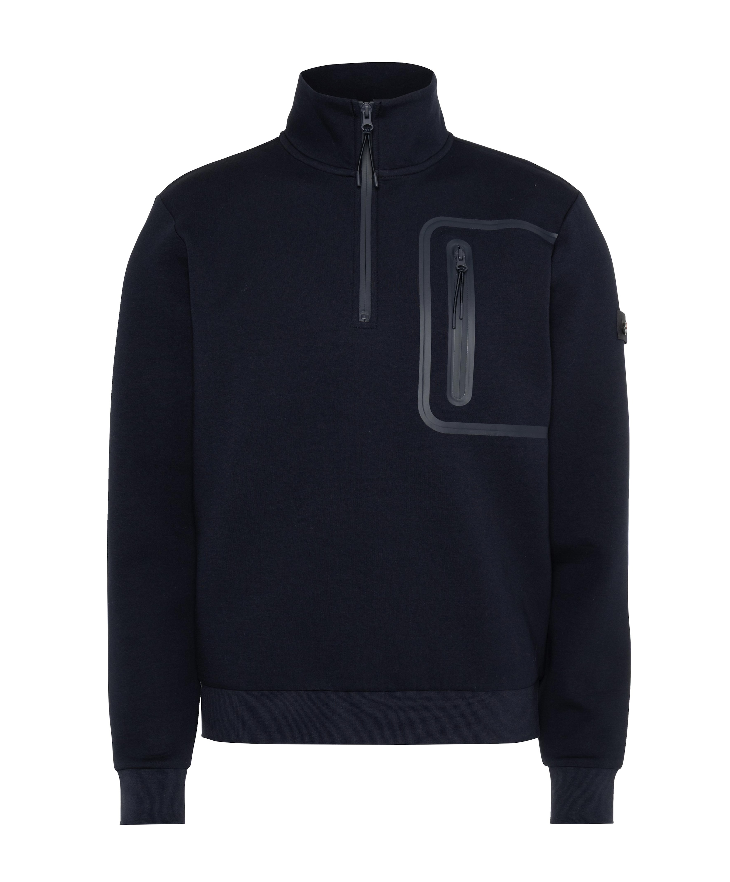 Heren trui met rits blauw