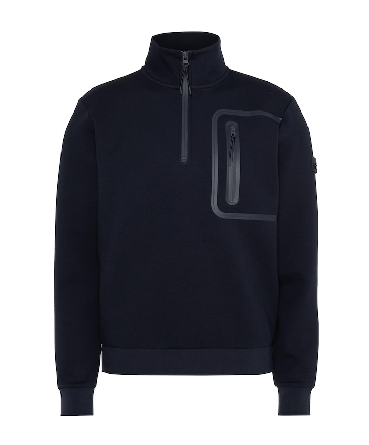 Heren trui met rits blauw