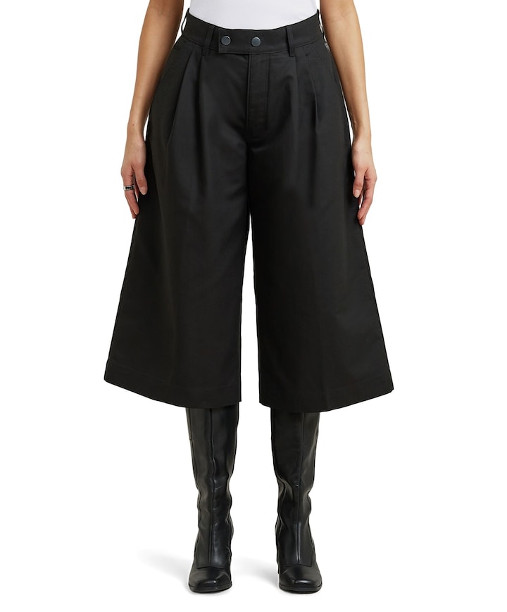 Pleated culotte wmn dames broek zwart