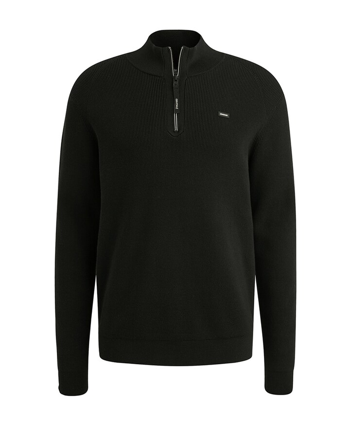 Heren trui met rits zwart