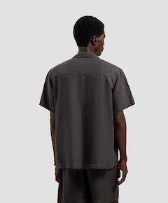 Heren overhemd korte mouw grijs